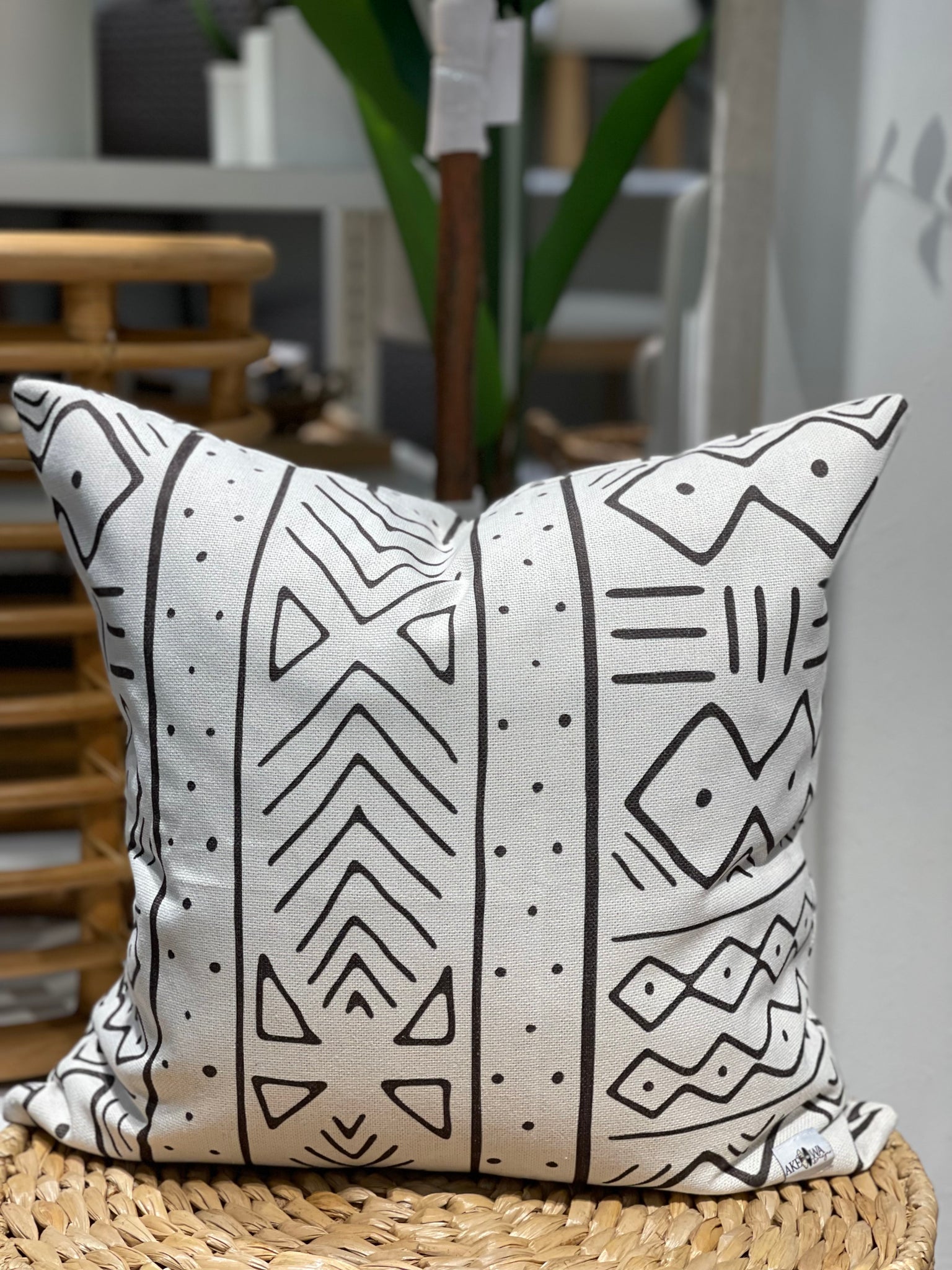 White and Black Boho Pillowcase