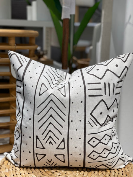 White and Black Boho Pillowcase