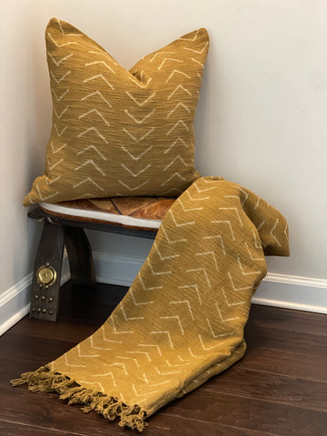 Yellow arrows Mustard Throw Pillowcase