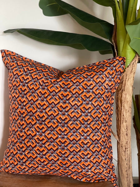 Authentic African Print Pillowcases Orange