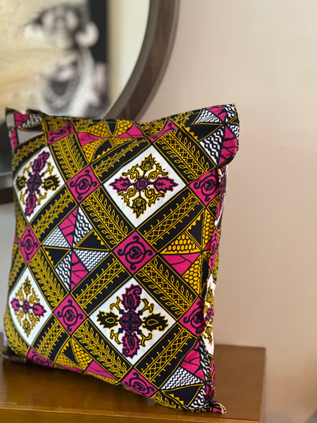 Rose Gray Authentic African Print Pillowcases