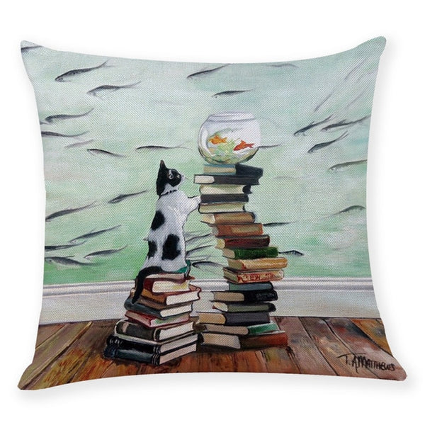 Cat Lovers Throw Pillow cases