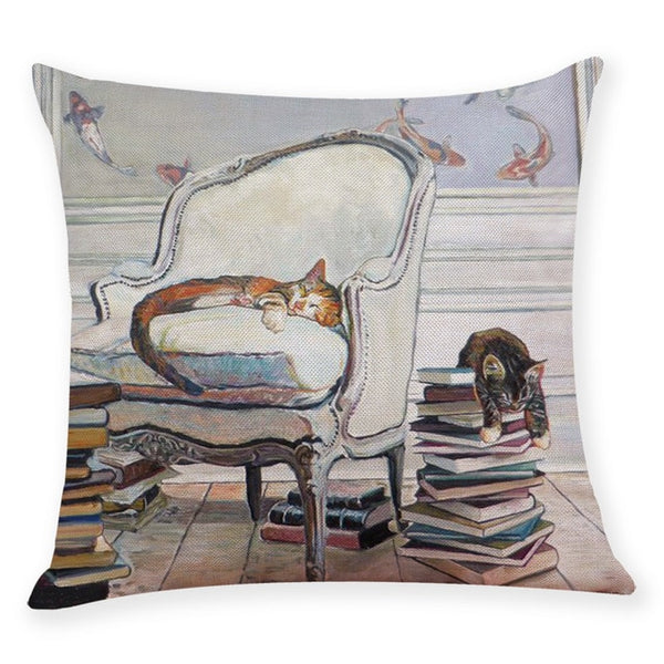 Cat Lovers Throw Pillow cases