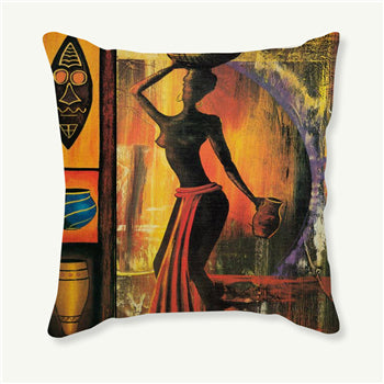 African Men and Women Figurines Pillowcases