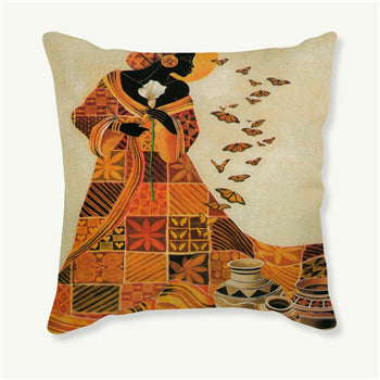 African Men and Women Figurines Pillowcases