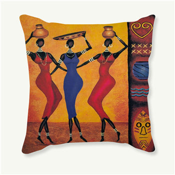 African Men and Women Figurines Pillowcases