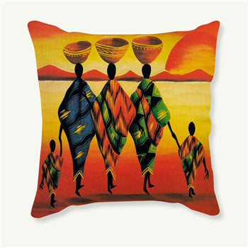 African Men and Women Figurines Pillowcases