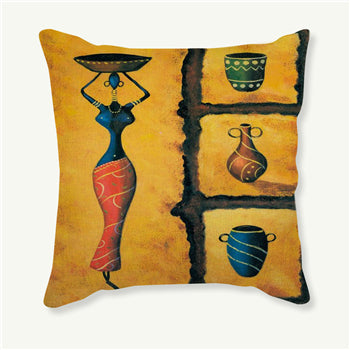 African Men and Women Figurines Pillowcases