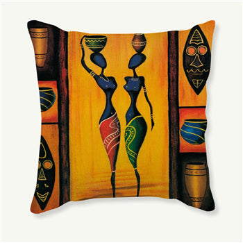 African Men and Women Figurines Pillowcases