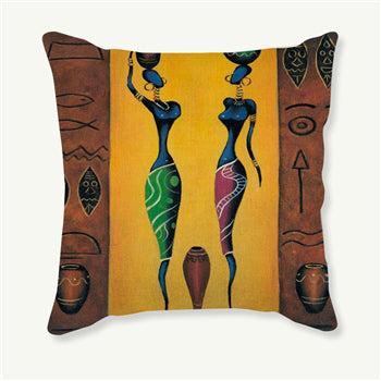 African Men and Women Figurines Pillowcases