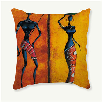 African Men and Women Figurines Pillowcases