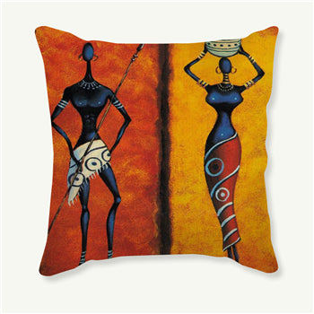 African Men and Women Figurines Pillowcases