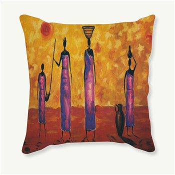 African Men and Women Figurines Pillowcases