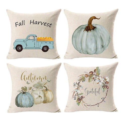 Fall Throw Pillow Cases Set of 4