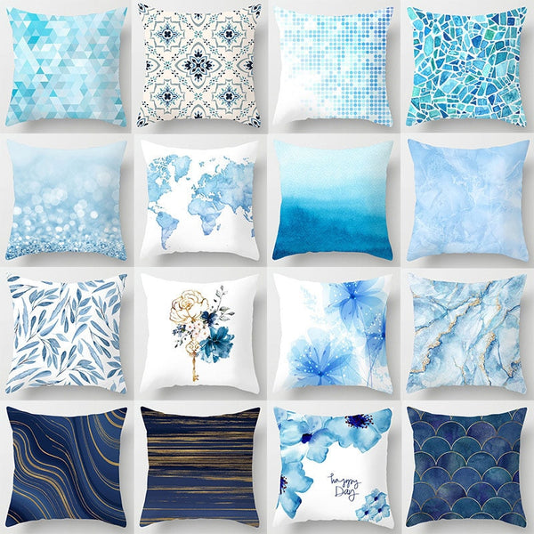 Modern Nordic Blue Pillowcases Collection