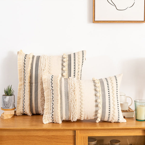 Bohemian Cream/Gray Pillowcases