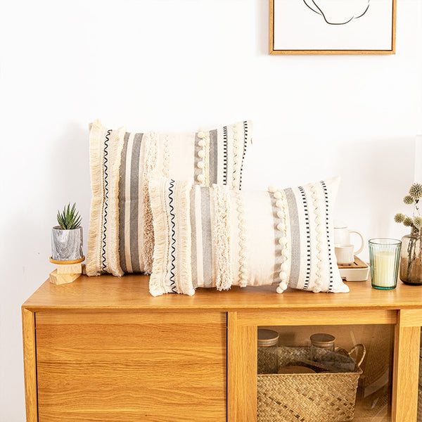 Bohemian Cream/Gray Pillowcases